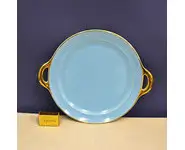 Grand plat Keralux bleu et or