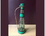 Grande bouteille scoubidou vintage