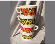 4 grandes tasses Lotus Arcopal