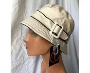 Chapeau de pluie beige liseré kaki