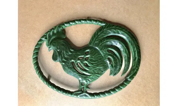 Sous-plat fonte émaillée vintage